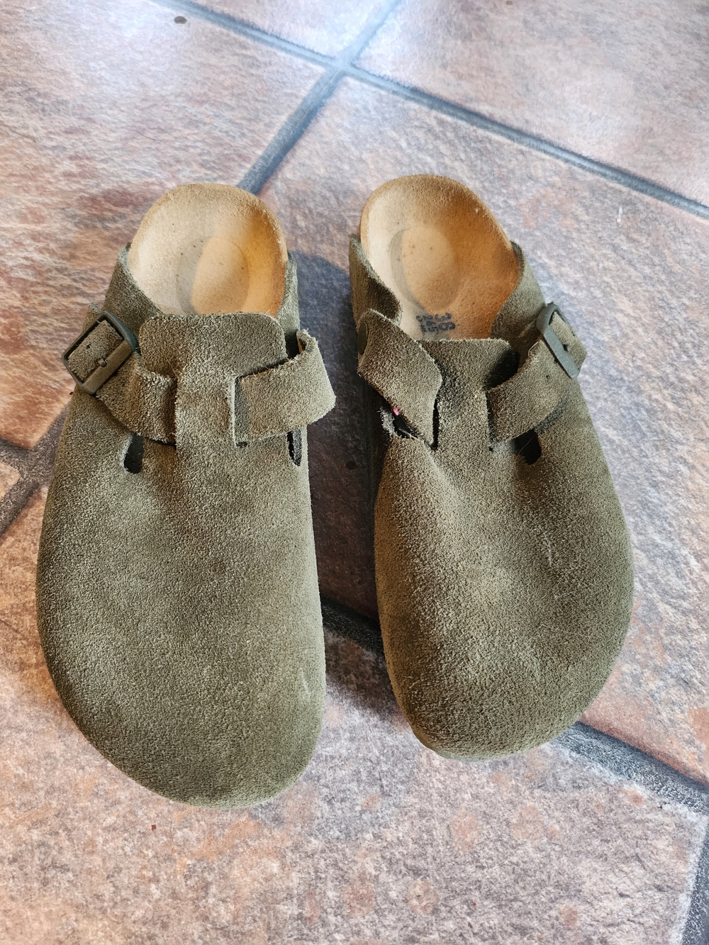 Birkenstock Boston Soft Footbed Suede Clog Green EU 38